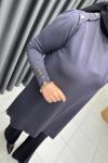 Omzu Patlı Merserize Tunik  Antrasit
