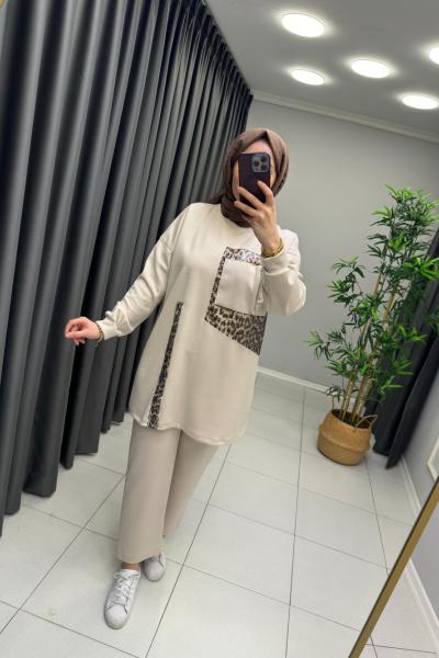 Sahra Oysho Kumaş Takım  Taş Rengi