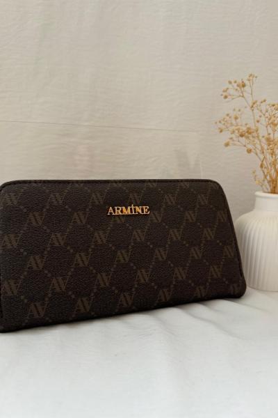 Armine Cüzdan C5 Noktalı Kahverengi