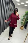 Pera İnce Triko Tunik Bordo