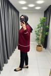 Pera İnce Triko Tunik Bordo