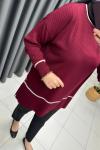 Pera İnce Triko Tunik Bordo