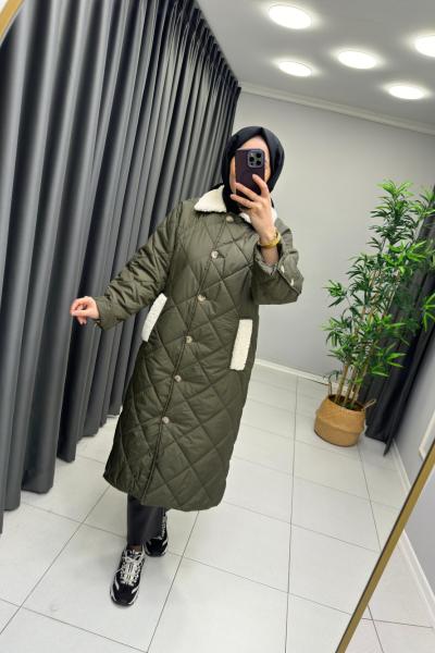 Levidor Düğme  Detaylı Mont  Haki