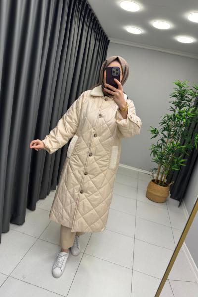 Levidor Düğme  Detaylı Mont  Bej