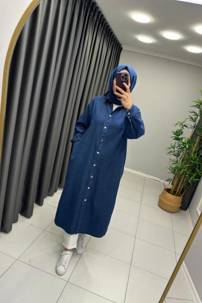 Giy Çık Kot Gömlek  Lacivert