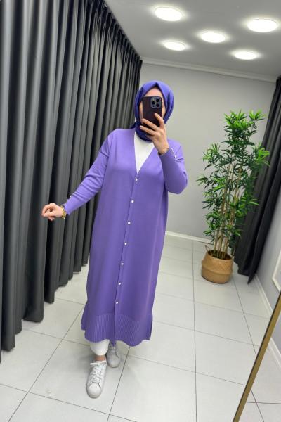 Merserize Hırka  Lila