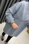 İKOLL TAŞ DETAYLI TUNİK  Açık Gri