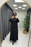 FIRFIR DETAYLI ELBİSE  Siyah