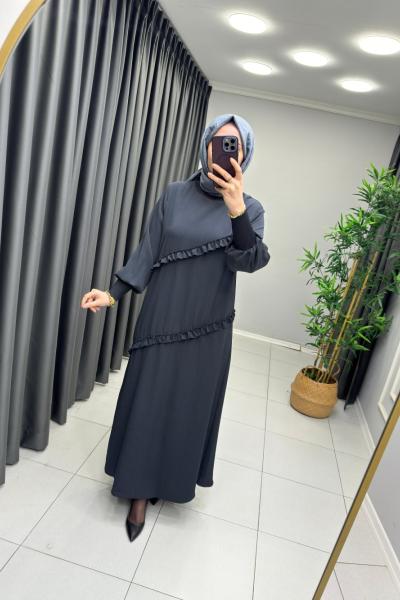 FIRFIR DETAYLI ELBİSE  Antrasit