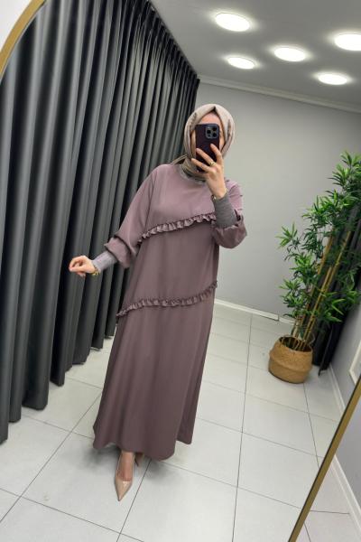 FIRFIR DETAYLI ELBİSE  Gül