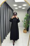 MARYA PAMUK SATEN ELBİSE Siyah