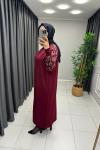 LEOPAR DESEN MERSERİZE HIRKA  Bordo