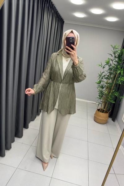 Puane  3 lü  Takım  Haki