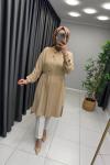 Levidor İşlemeli Tunik  Camel