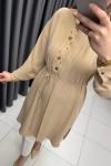 Levidor İşlemeli Tunik  Camel