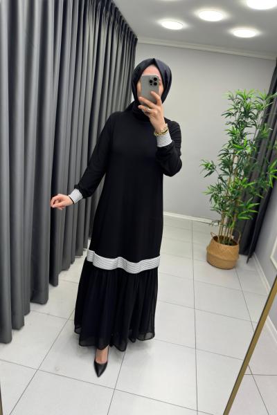 Sandy Boydan Elbise  Siyah