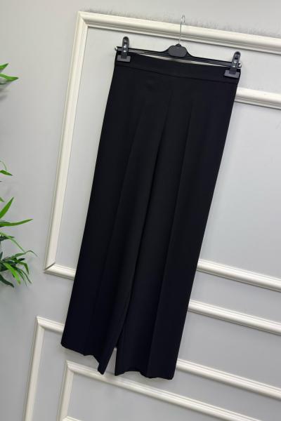 BOL PAÇA KREP KUMAŞ PANTOLON  Siyah