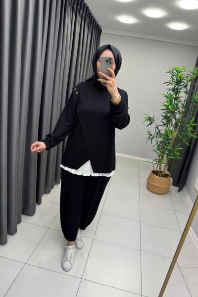 Ella Çapraz Detay Takım  Anadolu Siyahı