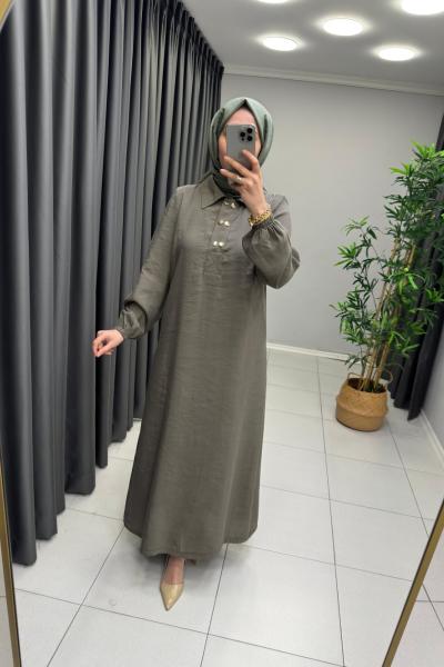 Zümra Tensel Elbise  Haki