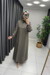 Zümra Tensel Elbise  Haki