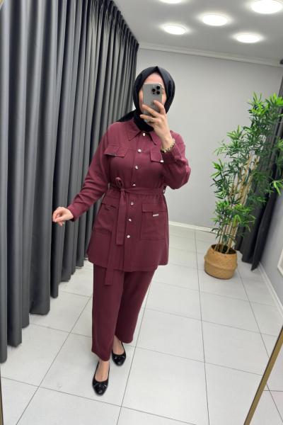 Yasmin Tensel Takım Bordo