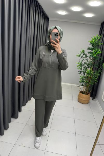 Elele Yıldız Detay Takım Haki