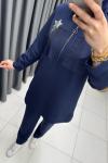 Elele Yıldız Detay Takım  Lacivert
