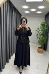 Lina Tensel Etekli Takım Siyah