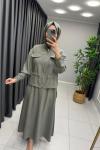 Lina Tensel Etekli Takım Mint Yeşili