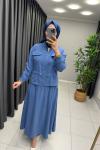 Lina Tensel Etekli Takım Mavi