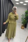 Lina Tensel Etekli Takım Yağ Yeşili