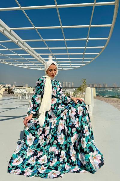 Begonya İthal Krep Elbise Siyah