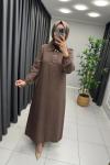 Zümra Tensel Elbise  Kahverengi