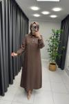 Zümra Tensel Elbise  Kahverengi