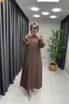 Zümra Tensel Elbise  Kahverengi