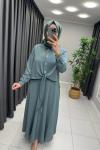 Marcha Taşlı Etekli Takım  Mint Yeşili
