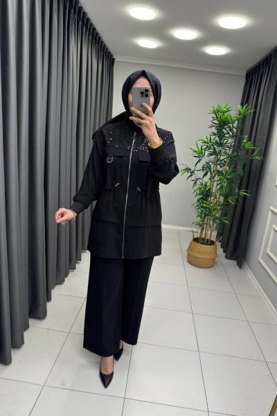 Stella Payet Detaylı Takım Siyah