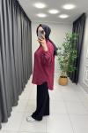 Star Çizgili Gömlek  Bordo
