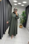 Sahra Modal Qupra Elbise Haki