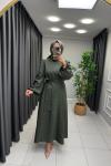 Sahra Modal Qupra Elbise Haki