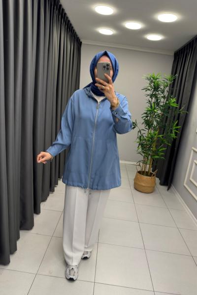 Selen Tensel Kap  Açık Mavi