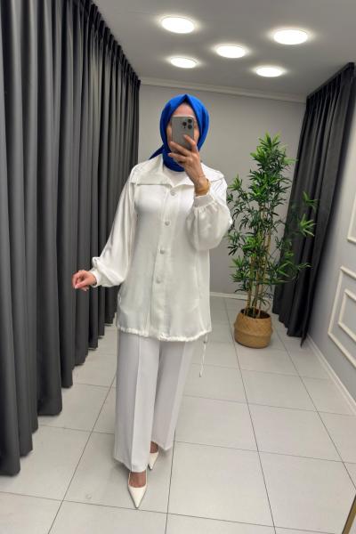 Esse Jakar Ceket  Beyaz