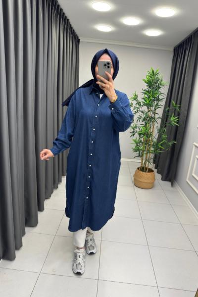 Tensel Gömlek Kap  Lacivert