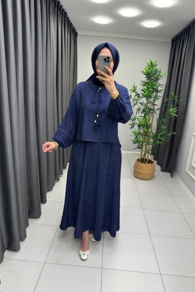 Venedik Etekli Takım Lacivert