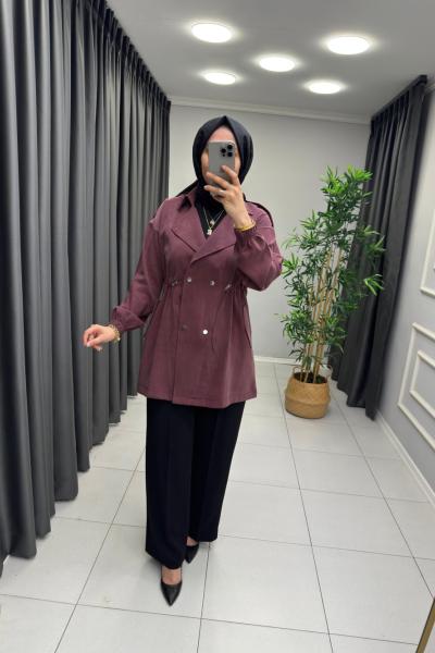 Benatu Qupra Ceket  Mürdüm