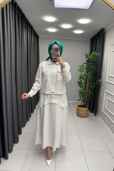 Lina Etekli Takım Beyaz