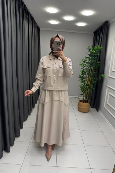 Lina Etekli Takım Bej