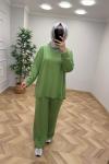İkoll Taş İşlemeli Takım  Yeşil