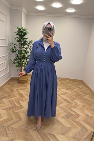 Mihra  Elbise  İndigo Mavi