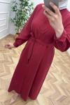 Nage Tensel Elbise  Bordo
